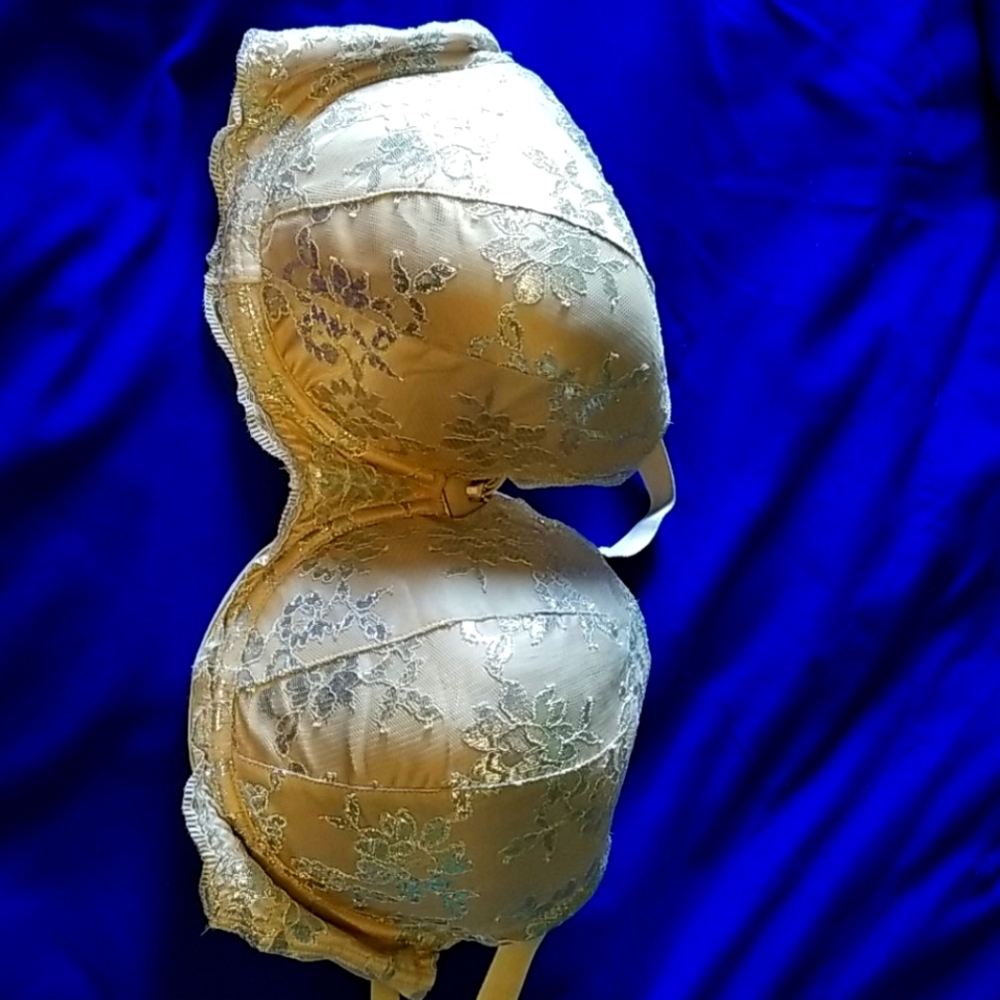 Tan and silver VS bra lined demi